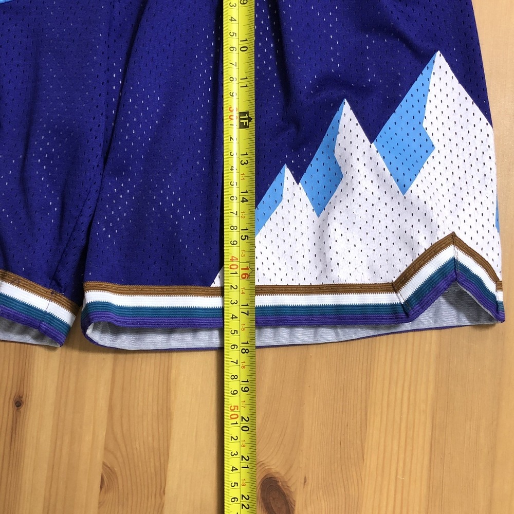 Utah Jazz Just Don 1996-97 Embroidered Print Basketball Shorts Sz S Purple NBA - Picture 14 of 15